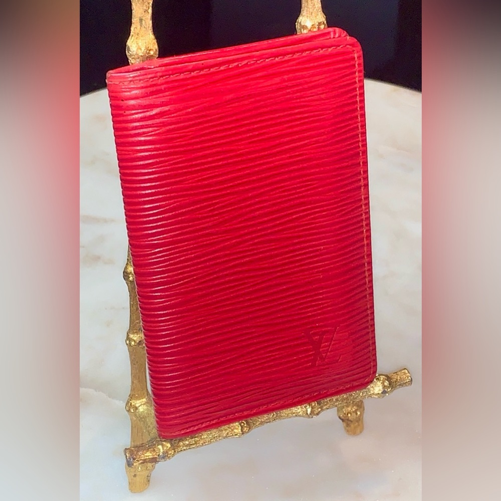 LOUIS VUITTON EPI BUSINESS CARD HOLDER RED CARTE DE VISTE VINTAGE 1996 SPAIN